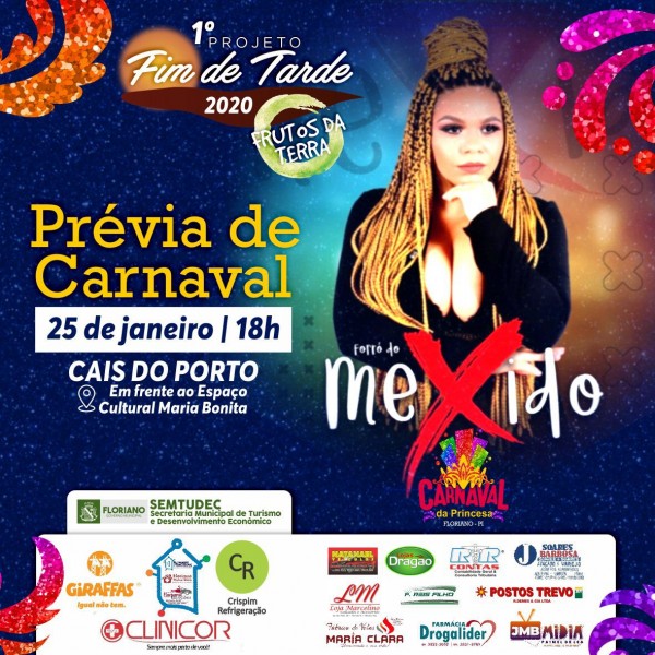 Projeto Fim de Tarde retorna com 1ª prévia do Carnaval da Princesa neste sábado, 25