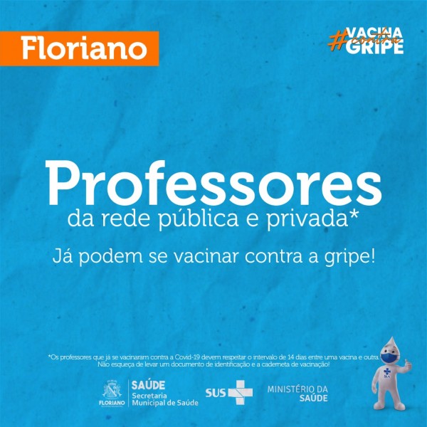 Vacinação contra a gripe para idosos e professores em Floriano começa nesta segunda (17)
